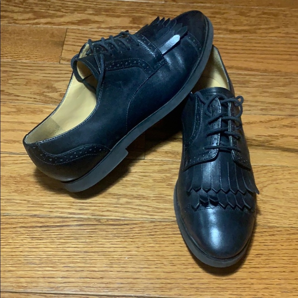 Black leather shoes